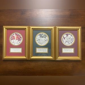 Set Of 3 Vintage FRAMED SCRIPTURE WALL DECOR 8.75X6.75 LASER CUT BJORKMAN 1990s